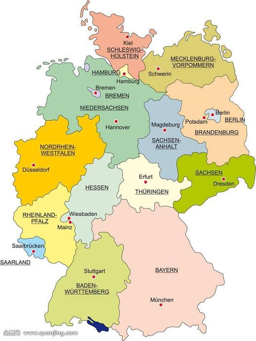 梅克伦堡-前波末瑞,萨克森,萨克森-安哈特及图林根州)加入联邦德国
